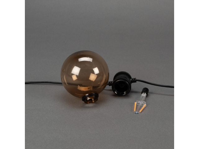 Ljusslinga 10 amber LED 4,5m svart